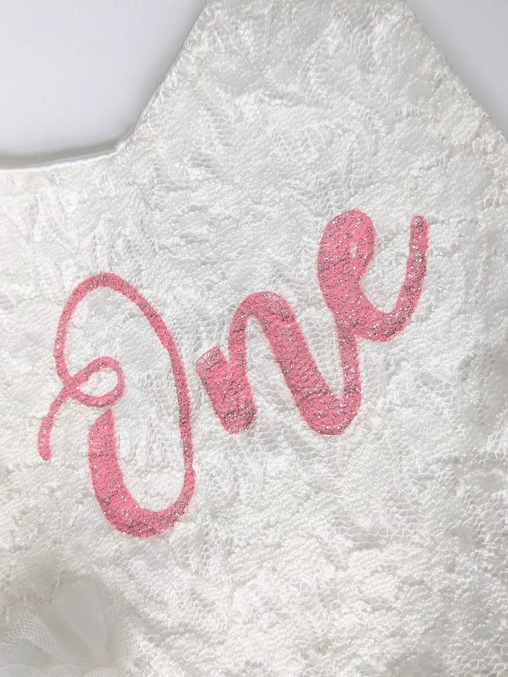 Baby Girl's 1st Birthday Ivory Lace Onesie with Ballerina Tutu